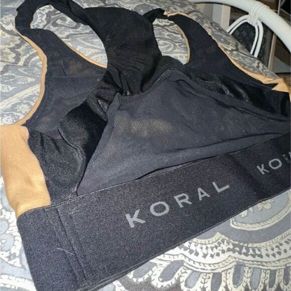 Koral Tan and Black Sports Bra - Picture 5 of 7